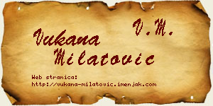 Vukana Milatović vizit kartica